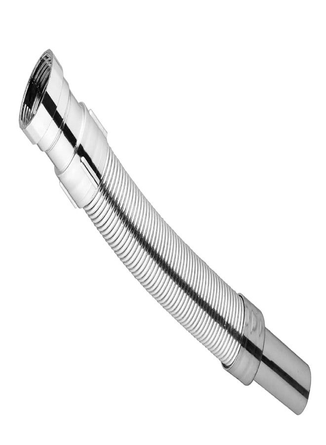 FOLX FBA04 PVC Water Outlet Waste Pipe/CP Hose Pipe For Bathroom Wash Basin/Kitchen Sink, Flexible, Streachable And (2, Chrome Finish) - Image 1